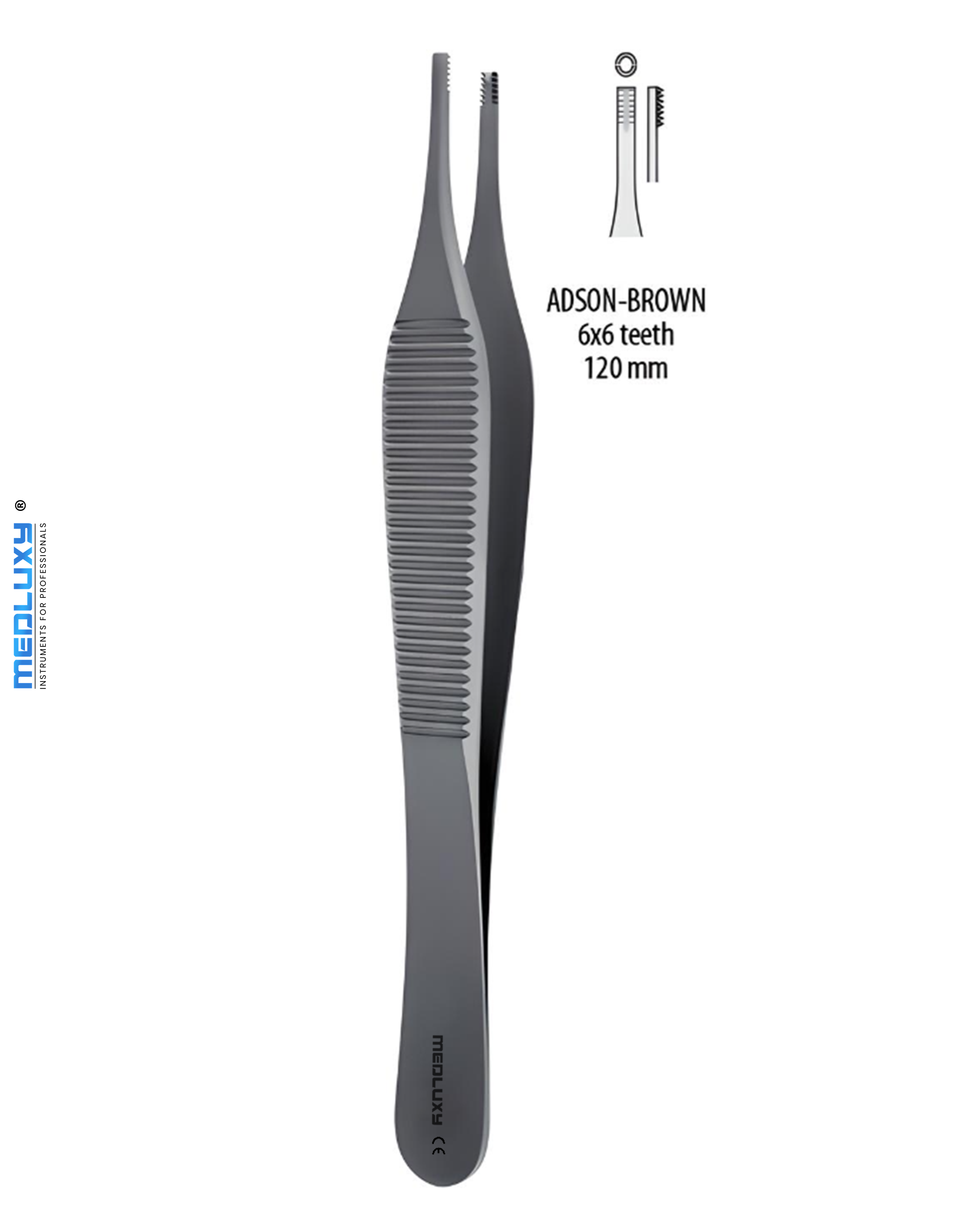 Medluxy - Pincet Adson Brown - 6x6 Tanden - 12 cm - EHBO Verpleegkunde Dissectie Chirurgische pincet Hechtpincet Weefselpincet Hechtpincet Forcep Pince Brucelles